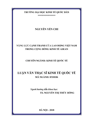 Năng lực cạnh tranh của lao động việt nam trong cộng đồng kinh tế asean