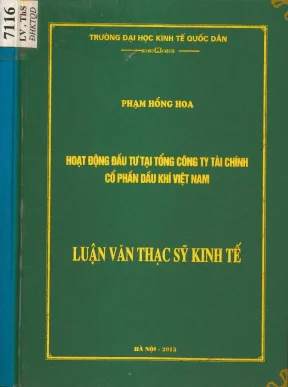 Hoạt động đầu tư tại tổng công ty tài chính cổ phần dầu khí việt nam