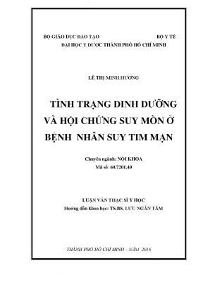 Tình trạng dinh dưỡng và hội chứng suy mòn ở bệnh nhân suy tim mạn
