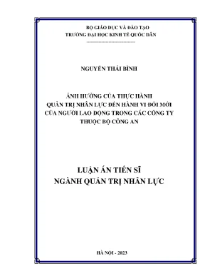 Ảnh hưởng của thực hành quản trị nhân lực đến hành vi đổi mới của người lao động trong các công ty thuộc bộ công an