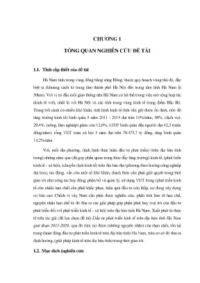 Đầu tư phát triển kinh tế trên địa bàn tỉnh hà nam giai đoạn 2011 2020