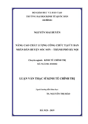 Nâng cao chất lượng công chức tại ủy ban nhân dân huyện sóc sơn thành phố hà nội