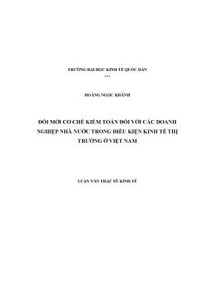Đổi mới cơ chế kiểm toán đối với doanh nghiệp nhà nước trong điều kiện kinh tế thị trường ở việt nam