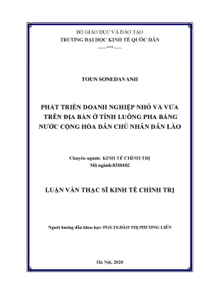 Phát triển doanh nghiệp nhỏ và vừa trên địa bàn ở tỉnh luông pha băng nước cộng hoà dân chủ nhân dân lào
