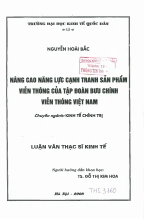 Nâng cao năng lực cạnh tranh sản phẩm viễn thông của tập đoàn bưu chính viễn thông việt nam