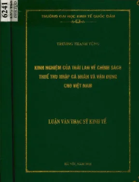 Kinh nghiệm của thái lan về chính sách thuế thu nhập cá nhân và vận dụng cho việt nam