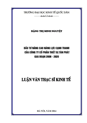 Đầu tư nâng cao năng lực cạnh tranh của công ty cổ phần thiết bị tân phát giai đoạn 2008 2020
