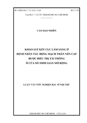 Khảo sát kết cục lâm sàng ở bệnh nhân tác động mạch thân nền cấp được điều trị tái thông ở cửa sổ thời gian mở rộng