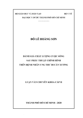Đánh giá chất lượng cuộc sống sau phẫu thuật chỉnh hình trên bệnh nhân ung thư di căn xương