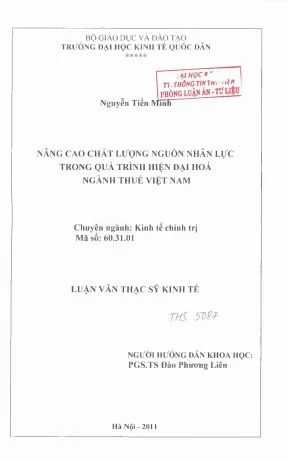 Nâng cao chất lượng nguồn nhân lực trong quá trình hiện đại hóa ngành thuế việt nam