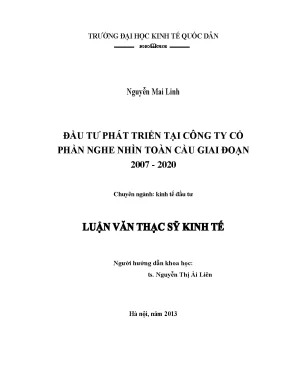 Đầu tư phát triển tại công ty cổ phần nghe nhìn toàn cầu giai đoạn 2007 2020