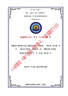 Phân tích các nhân tố ảnh hưởng đến chất lượng dịch vụ đào tạo ở trung tâm đào tạo và tư vấn hồng đức huế
