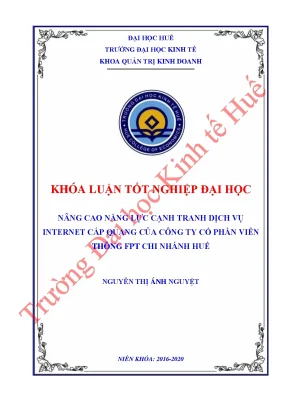 Nâng cao năng lực cạnh tranh dịch vụ internet cáp quang của công ty cổ phần viễn thông fpt chi nhánh huế