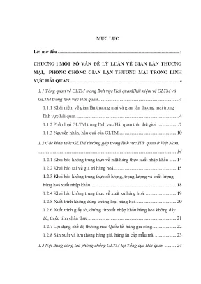 Phòng chống gian lận thương mại trong lĩnh vực hải quan việt nam thời kỳ hội nhập kinh tế quốc tế