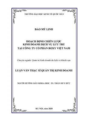Hoạch định chiến lược kinh doanh dịch vụ lưu trú tại công ty cổ phần roxy việt nam