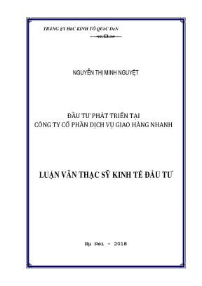 Đầu tư phát triển tại công ty cổ phần dịch vụ giao hàng nhanh
