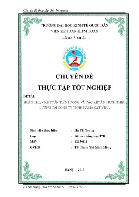 Chuyên đề thực tập hoàn thiện kế toán tiền lương và các khoản trích theo lương tại công ty tnhh nama ct vina