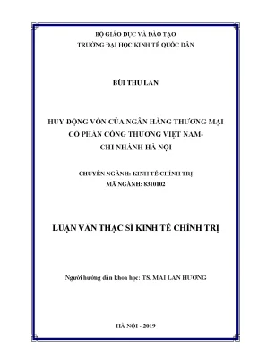 Huy động vốn ngân hàng thương mại cổ phần công thương việt nam chi nhánh hà nội