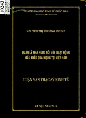 Quản lý nhà nước đối với hoạt động đấu thầu qua mạng tại việt nam
