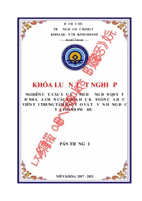 Nghiên cứu các yếu tố ảnh hưởng đến quyết định lựa chọn các khóa học kế toán của học viên tại trung tâm đào tạo và tư vấn hồng đức tại thành phố huế