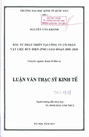 Đầu tư phát triển tại công ty cổ phần vật liệu bưu điện pmc giai đoạn 2008 2020