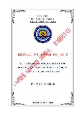 Kế toán doanh thu chi phí và xác định kết quả kinh doanh tại công ty tnhh thực phẩm lê thanh
