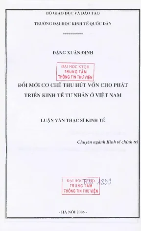 Đổi mới cơ chế thu hút vốn cho phát triển kinh tế tư nhân ở việt nam