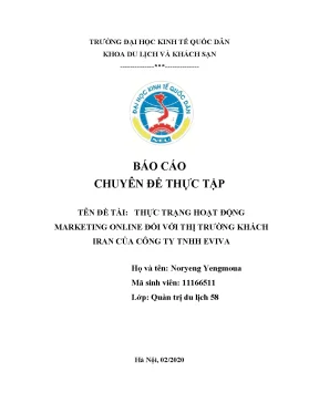 Chuyên đề thực tập thực trạng hoạt động marketing online đối với thị trường khách iran của công ty tnhh eviva