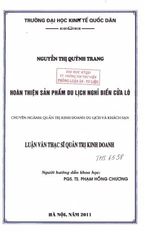 Hoàn thiện sản phẩm du lịch nghỉ biển cửa lò