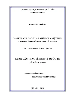 Cạnh tranh gạo xuất khẩu của việt nam trong cộng đồng kinh tế asean