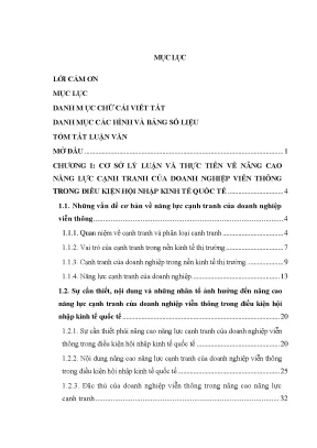 Nâng cao năng lực cạnh tranh của viễn thông thanh hoá trong điều kiện hội nhập kinh tế quốc tế