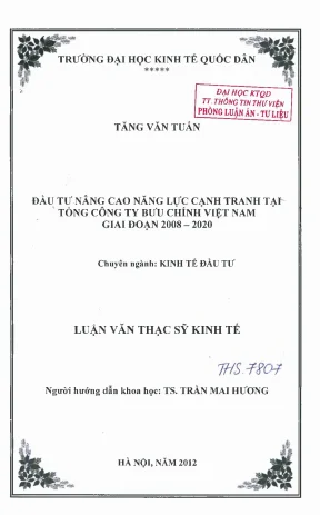 Đầu tư nâng cao năng lực cạnh tranh tại tổng công ty bưu chính việt nam giai đoạn 2008 2012