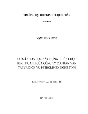 Cơ sở khoa học xây dựng chiến lược kinh doanh của công ty cổ phần vận tải và dịch vụ petrolimex nghệ tĩnh