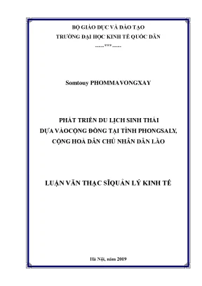 Phát triển du lịch sinh thái dựa vào cộng đồng tại tỉnh phongsaly cộng hòa dân chủ nhân dân lào
