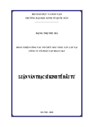 Hoàn thiện công tác tổ chức đấu thầu xây lắp tại công ty cổ phần tập đoàn tt