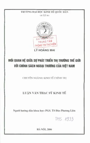 Mối quan hệ giữa sự phát triển thị trường thế giới với chính sách ngoại thương của việt nam