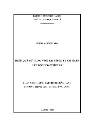 Hiệu quả sử dụng vốn tại công ty cổ phần bất động sản thế kỷ