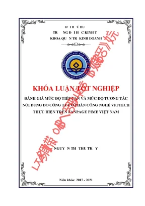 Đánh giá mức độ tiếp cận và mức độ tương tác nội dung do công ty cổ phần công nghệ vfftech thực hiện trên fanpage pime việt nam