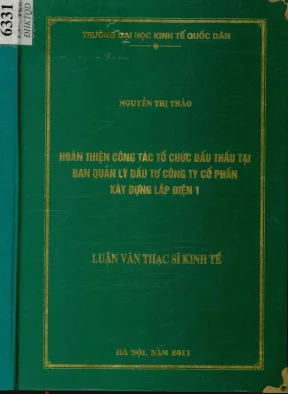 Hoàn thiện công tác tổ chức đấu thầu tại ban quản lý đầu tư công ty cổ phần xây dựng lắp điện 1