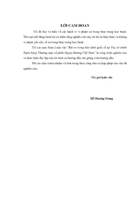 Rủi ro trong bảo lãnh quốc tế tại trụ sở chính ngân hàng thương mại cổ phần ngoại thương việt nam