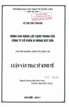 Nâng cao năng lực cạnh tranh của công ty cổ phần xi măng bút sơn