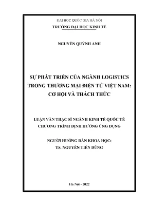 Sự phát triển của ngành logistics trong thương mại điện tử việt nam cơ hội và thách thức
