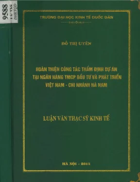 Hoàn thiện công tác thẩm định dự án tại ngân hàng tmcp đầu tư và phát triển việt nam chi nhánh hà nam