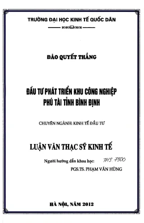 Đầu tư phát triển khu công nghiệp phú tài tỉnh bình định