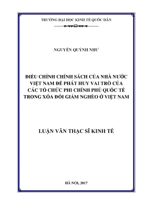 Điều chỉnh chính sách của nhà nước việt nam để phát huy vai trò của các tổ chức phi chính phủ quốc tế trong xóa đói giảm nghèo ở việt nam
