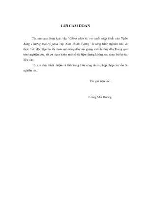 Chính sách tài trợ xuất nhập khẩu của ngân hàng thương mại cổ phần việt nam thịnh vượng