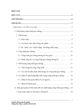 Chuyên đề thực tập nâng cao quản lý nhà nước đối với chất lượng công trình giao thông việt nam
