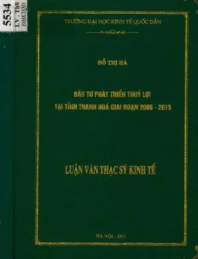 Đầu tư phát triển thủy lợi tại tỉnh thanh hóa giai đoạn 2006 2015