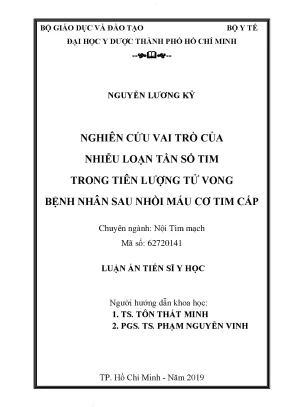 Nghiên cứu vai trò của nhiễu loạn tần số tim trong tiên lượng tử vong bệnh nhân sau nhồi máu cơ tim cấp