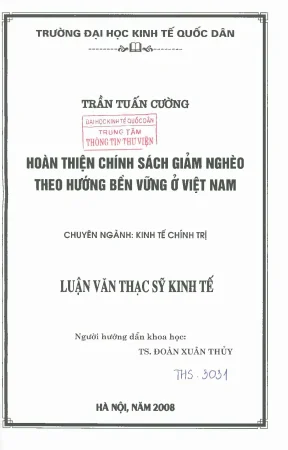 Hoàn thiện chính sách giảm nghèo theo hướng bền vững ở việt nam
